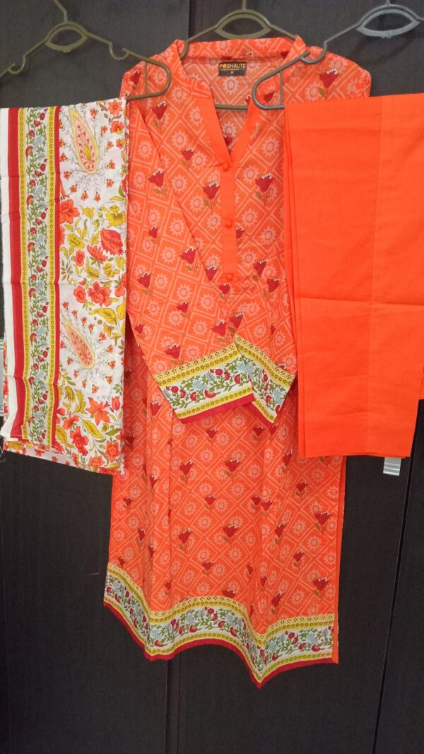 3Pc  Printed Lawn Suit