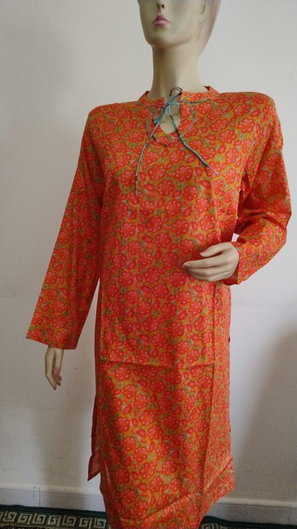 Printed Lawn Orange Color