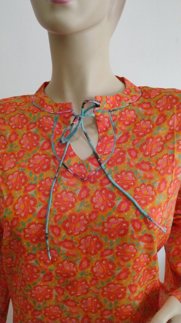 Printed Lawn Orange Color - Image 2