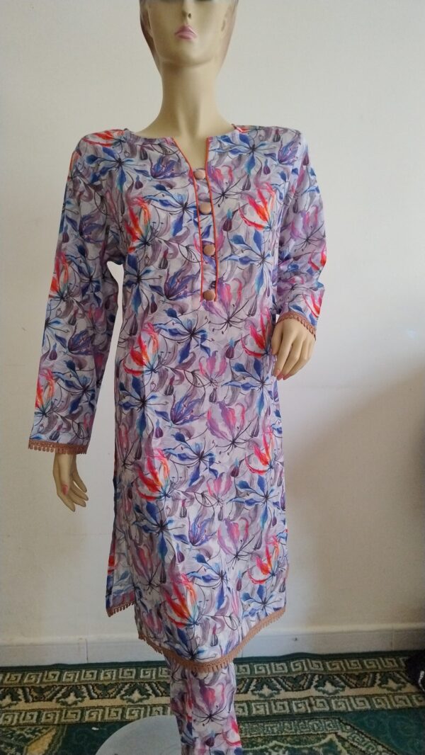 Swiss Lawn Shirt & Trouser - Digital Floweral Print