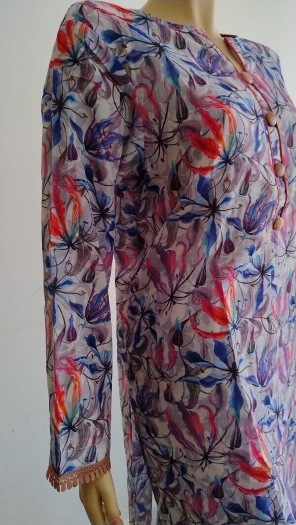 Swiss Lawn Shirt & Trouser - Digital Floweral Print - Image 2