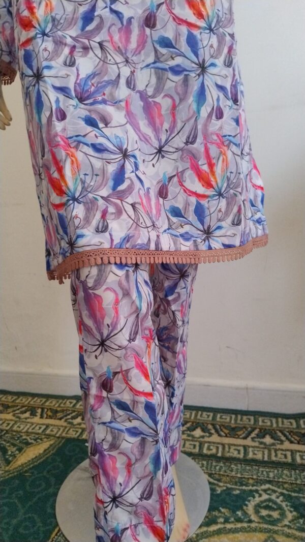 Swiss Lawn Shirt & Trouser - Digital Floweral Print - Image 3