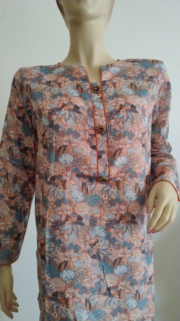 Swiss Lawn Shirt & Trouser - Floweral Digital Printed - Image 4